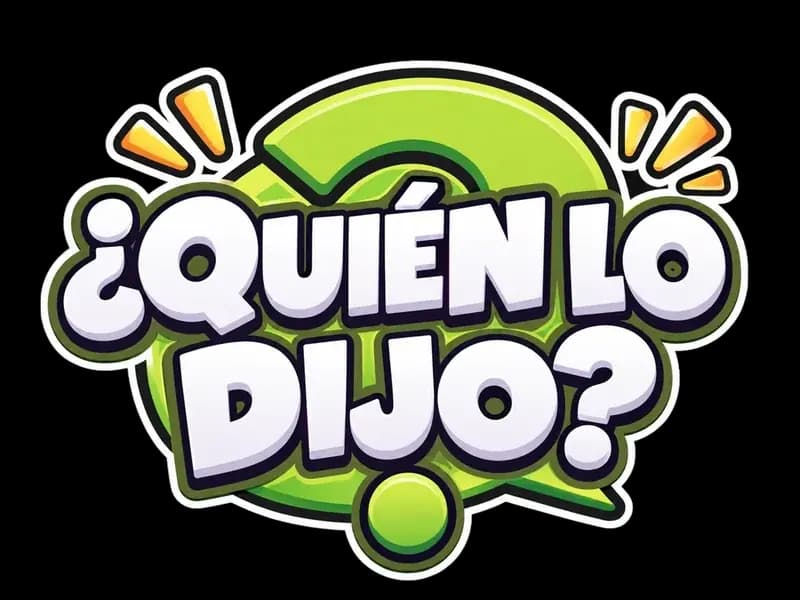 Logo del juego ¿Quién lo dijo? delante de un plató de televisión